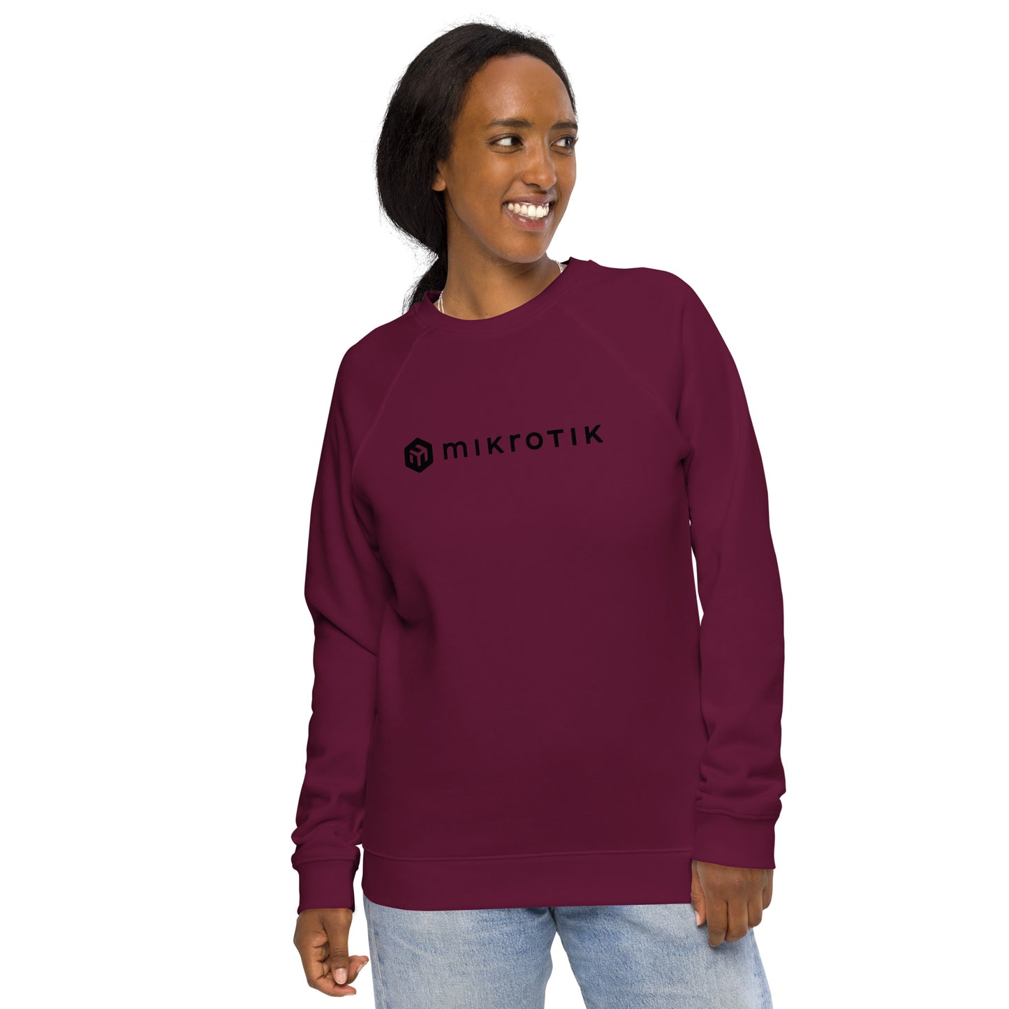 Unisex organic raglan sweatshirt