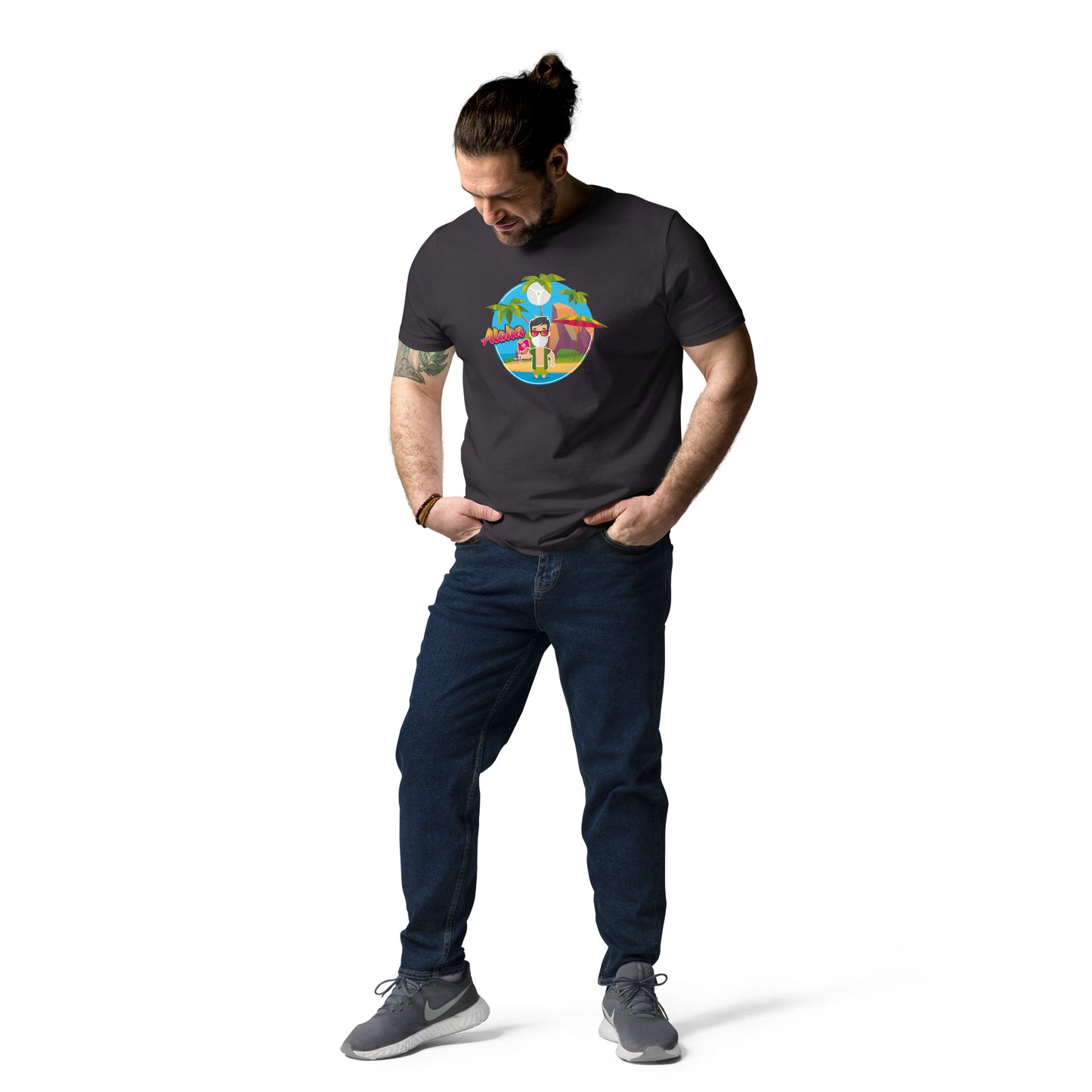 Vacation theme organic cotton t-shirt