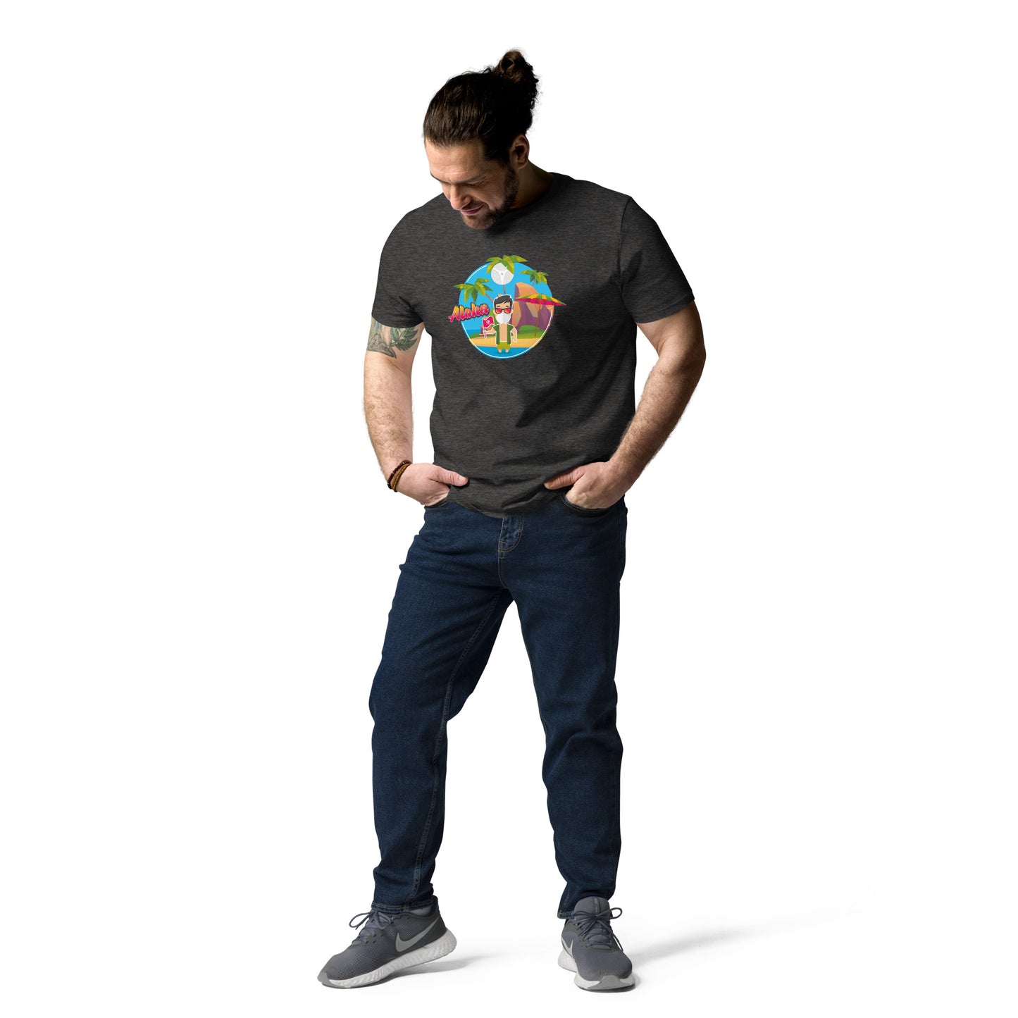Vacation theme organic cotton t-shirt