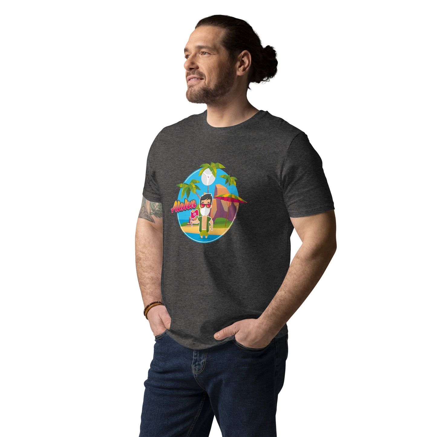 Vacation theme organic cotton t-shirt
