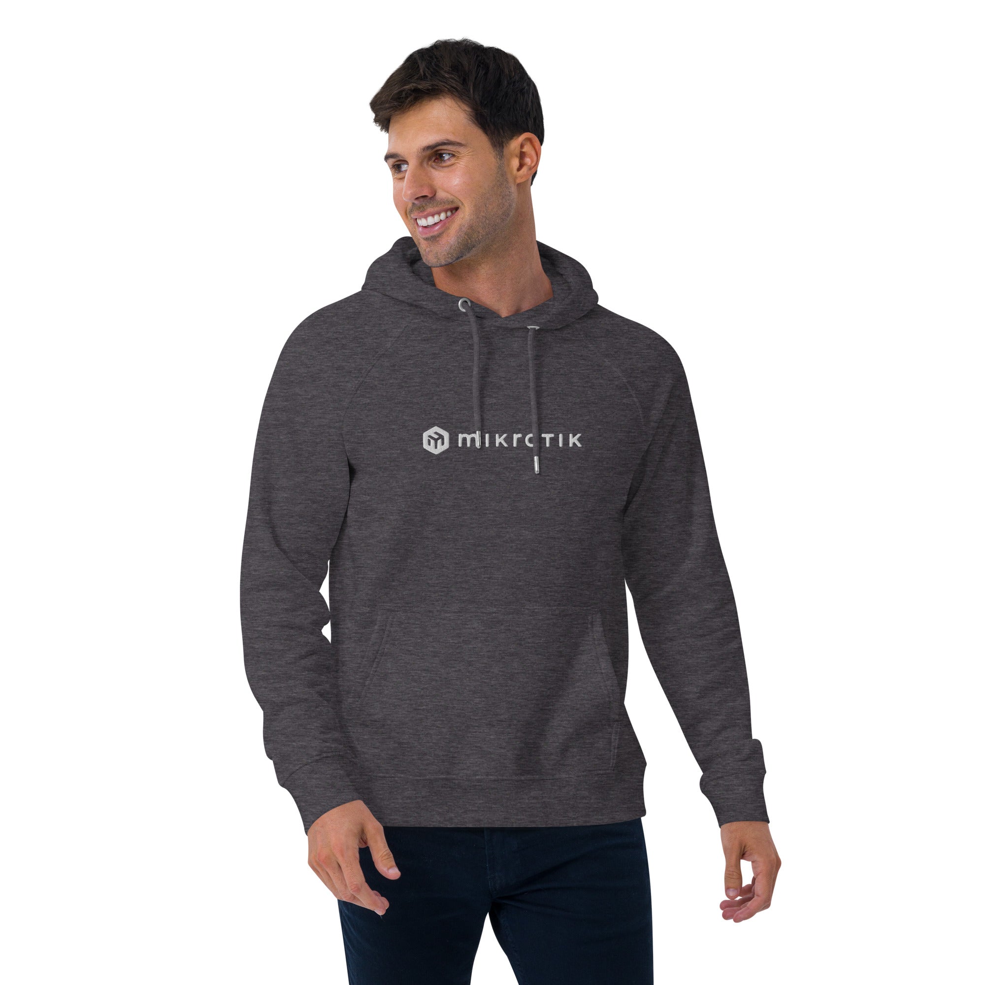 Embroidered eco raglan hoodie mikrotik merch